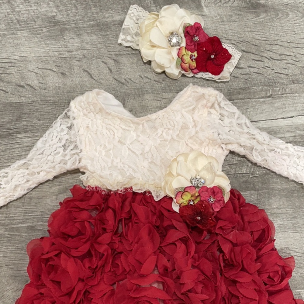 Boutique Baby Dress & headband 12 months